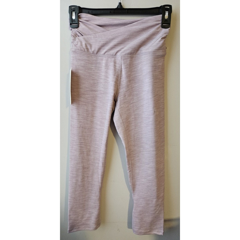 ODODOS XS High Waist Crossover Capri‎ Leggings Mauve Heather Stretch Athletic